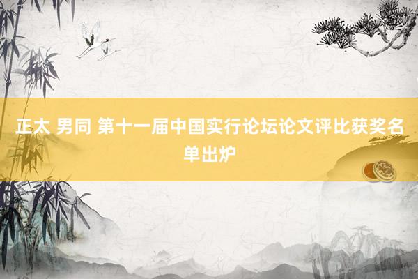 正太 男同 第十一届中国实行论坛论文评比获奖名单出炉