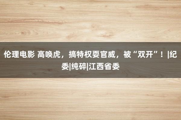 伦理电影 高唤虎，搞特权耍官威，被“双开”！|纪委|纯碎|江西省委