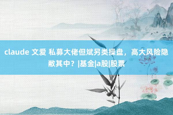 claude 文爱 私募大佬但斌另类操盘，高大风险隐敝其中？|基金|a股|股票